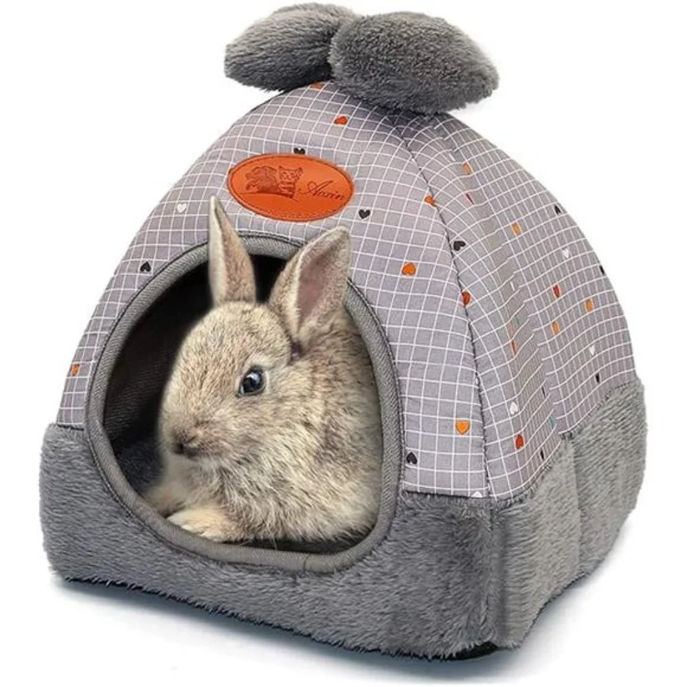 Bunny Bed Warm Guinea Pig Cave Beds Cute Bowknot House Big Hideouts Cage